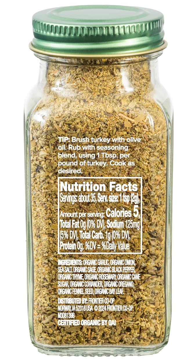 Simply Organic Turkey Rub Seasoning